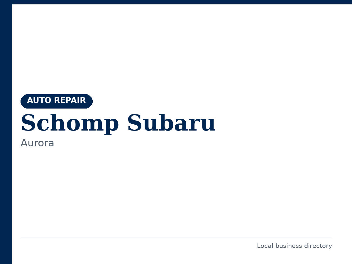 Schomp Subaru