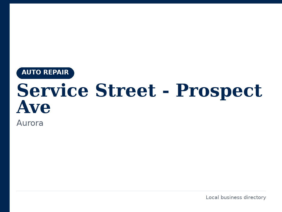 Service Street - Prospect Ave