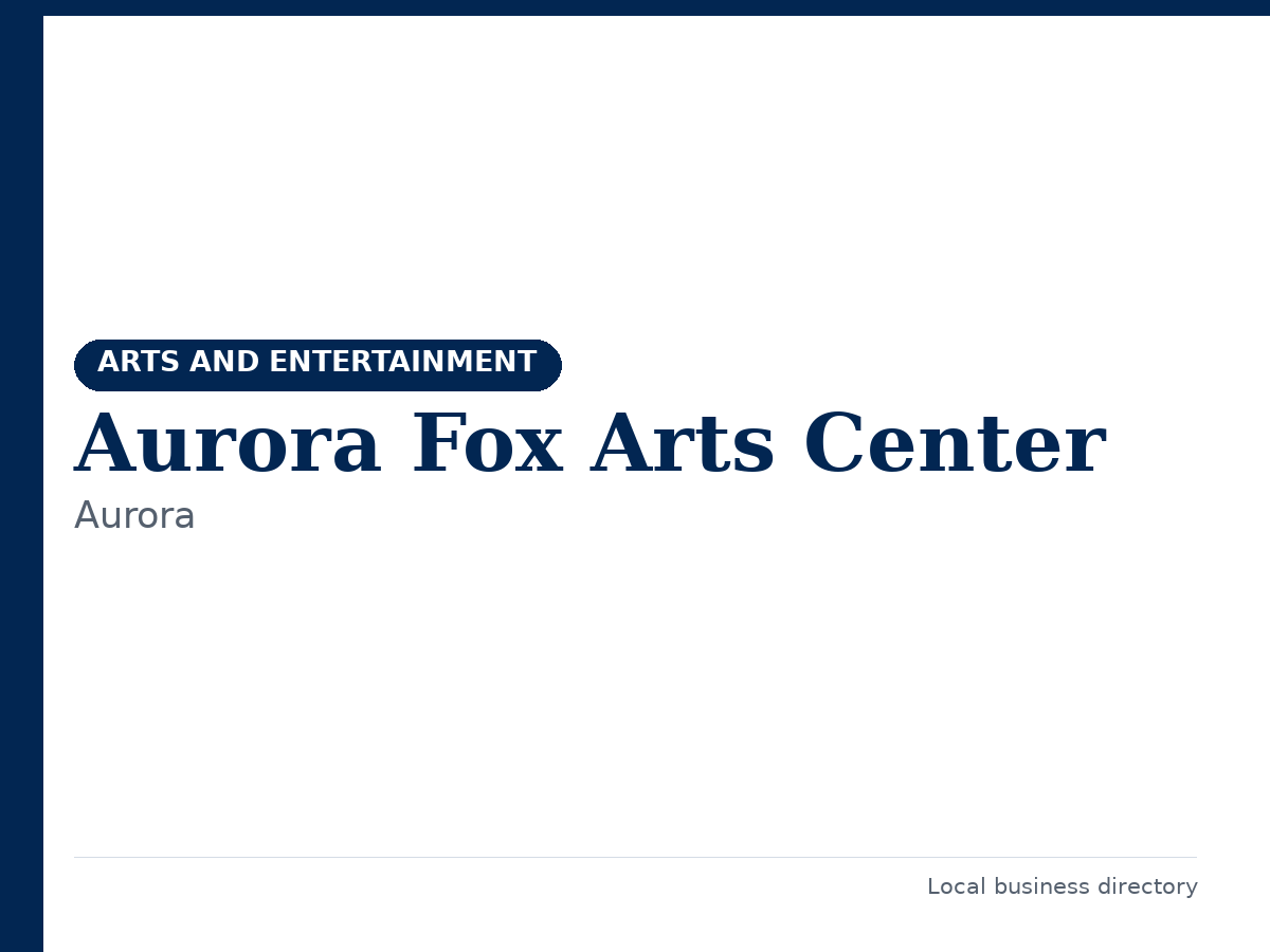 Aurora Fox Arts Center