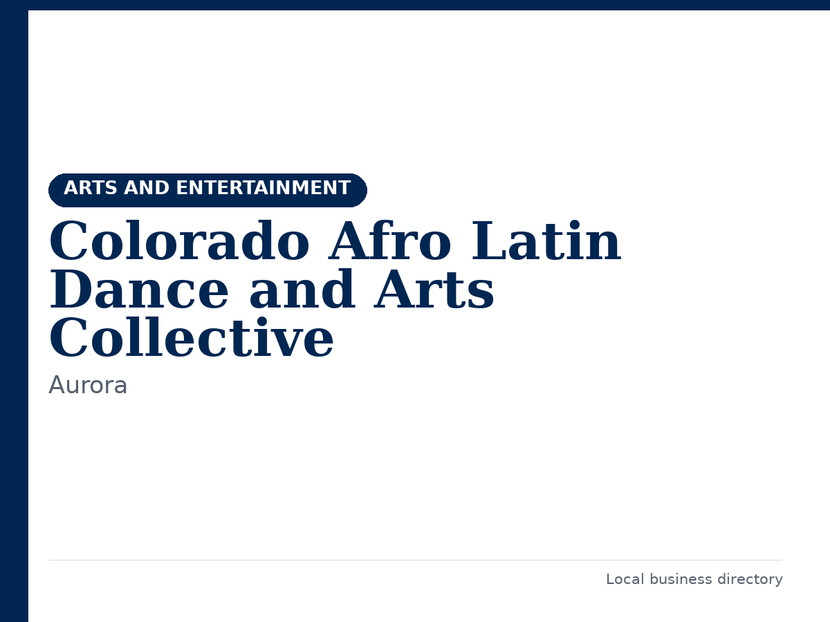 Colorado Afro Latin Dance and Arts Collective