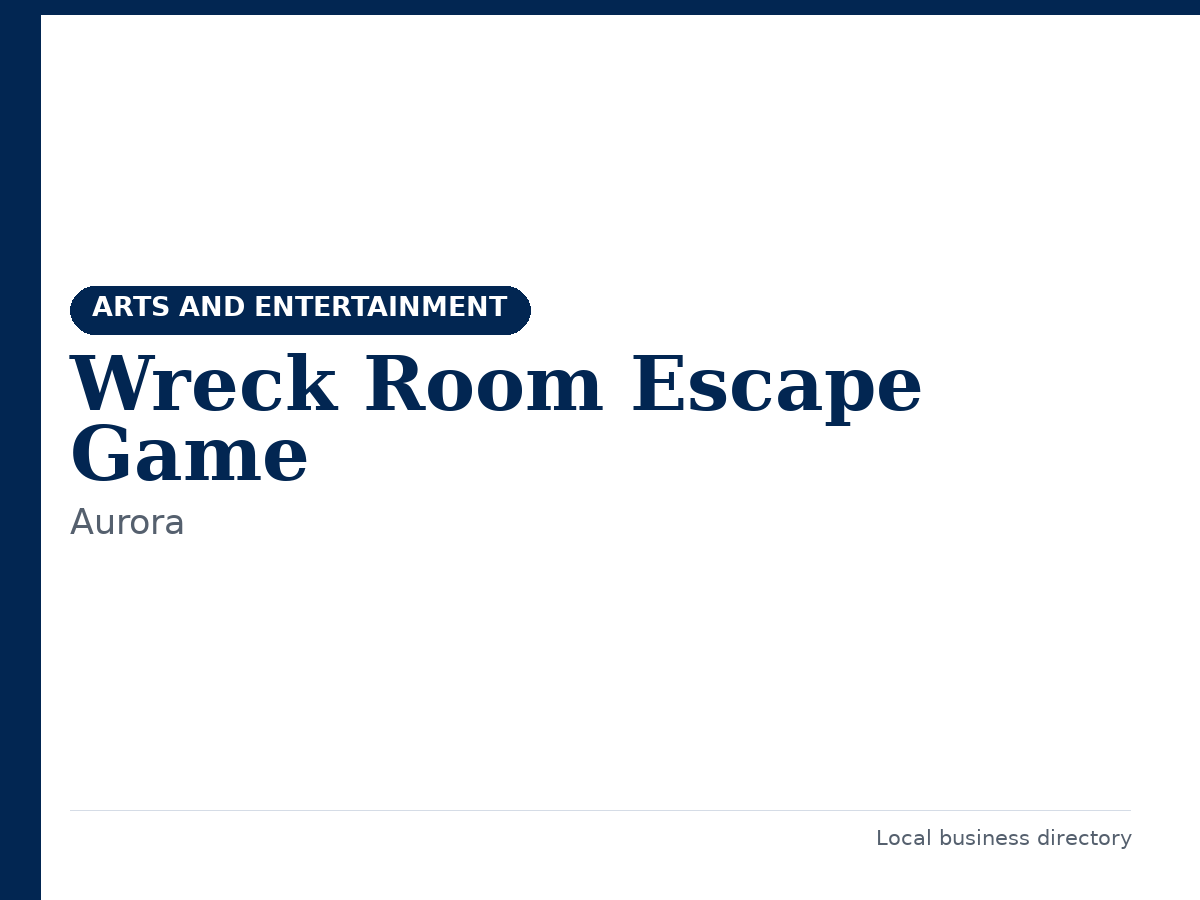 Wreck Room Escape Game