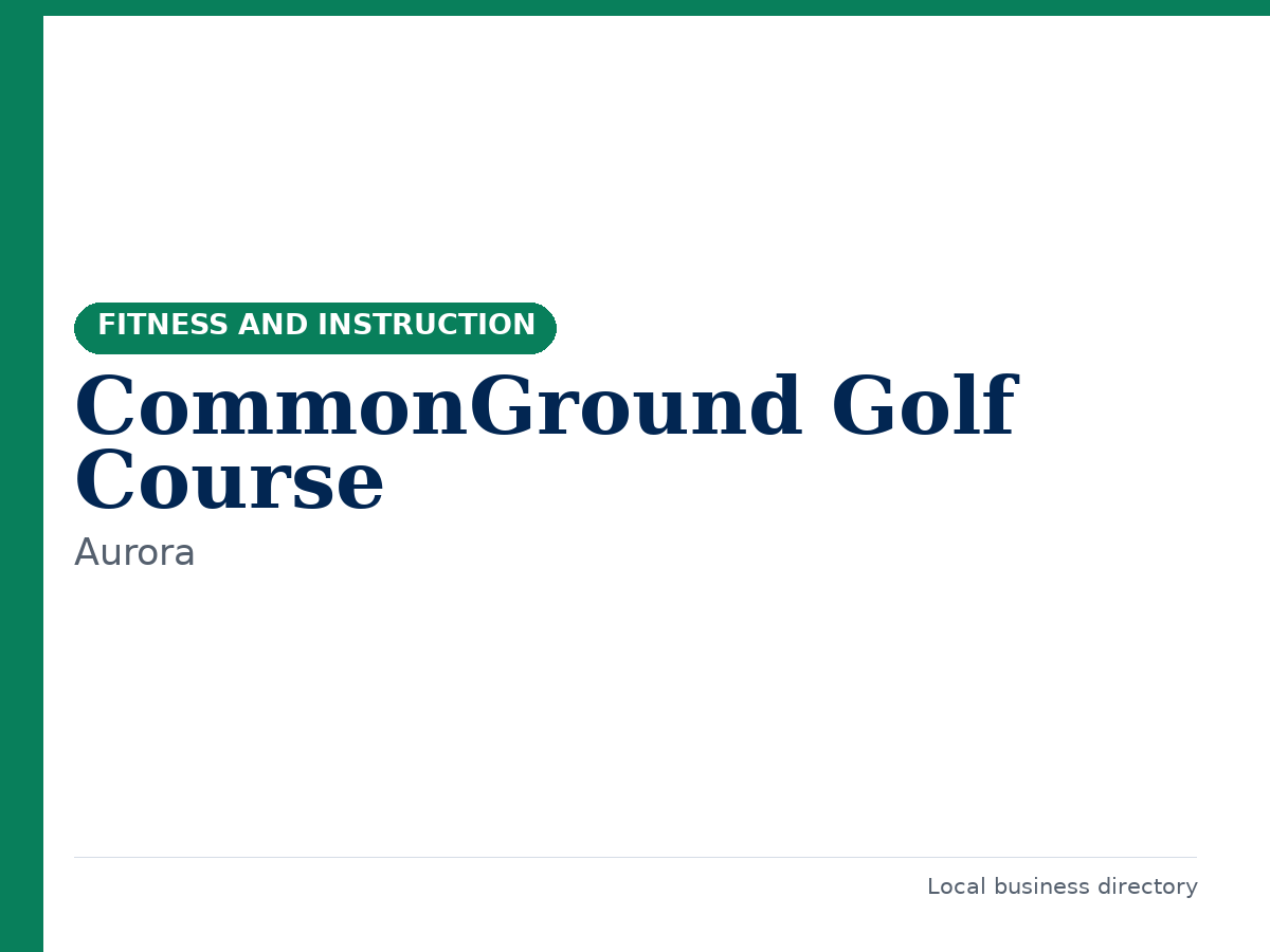 CommonGround Golf Course