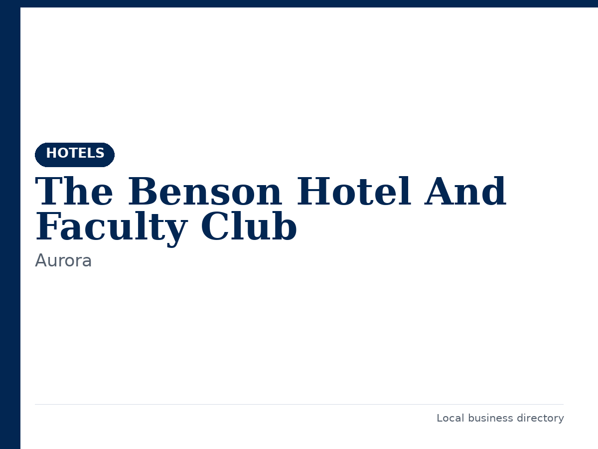 The Benson Hotel And Faculty Club