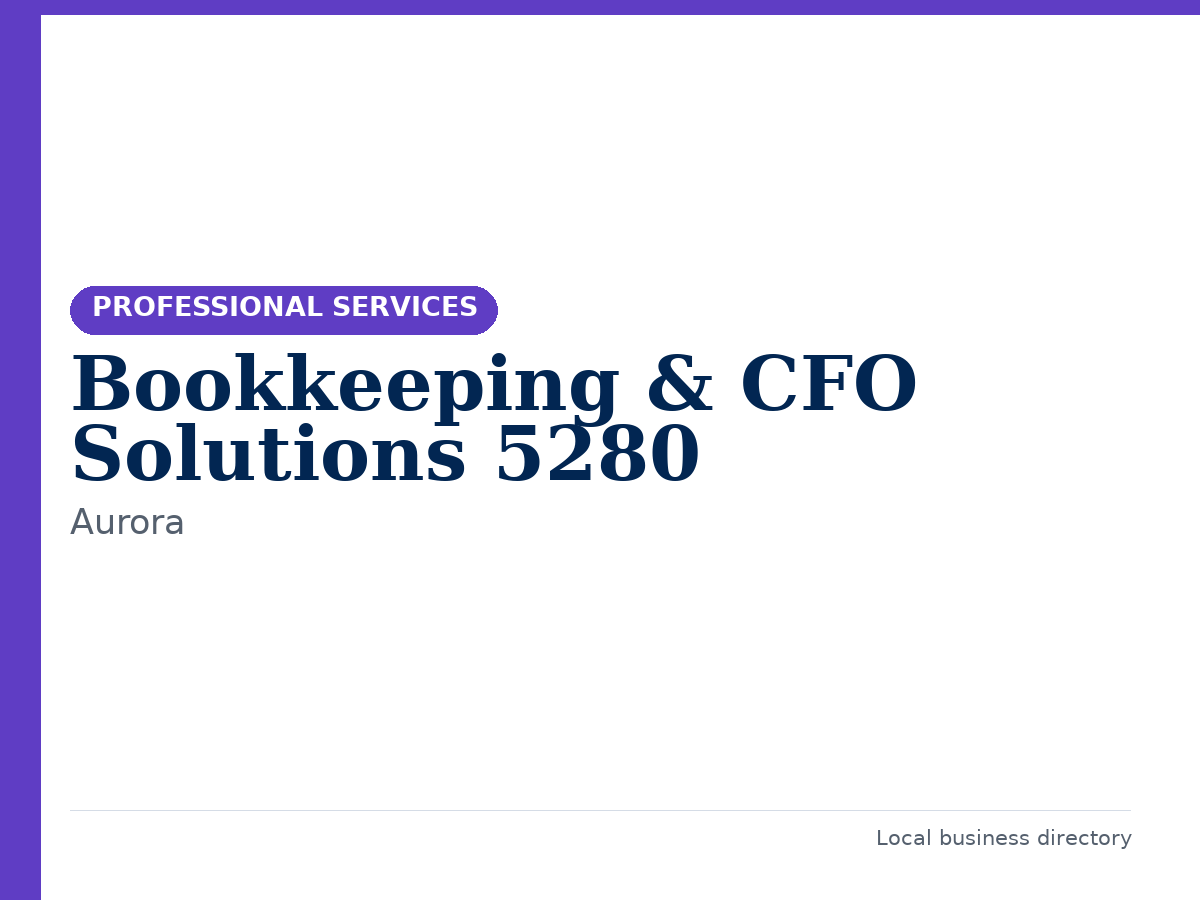 Bookkeeping & CFO Solutions 5280