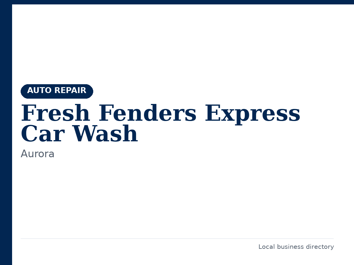 Fresh Fenders Express Car Wash