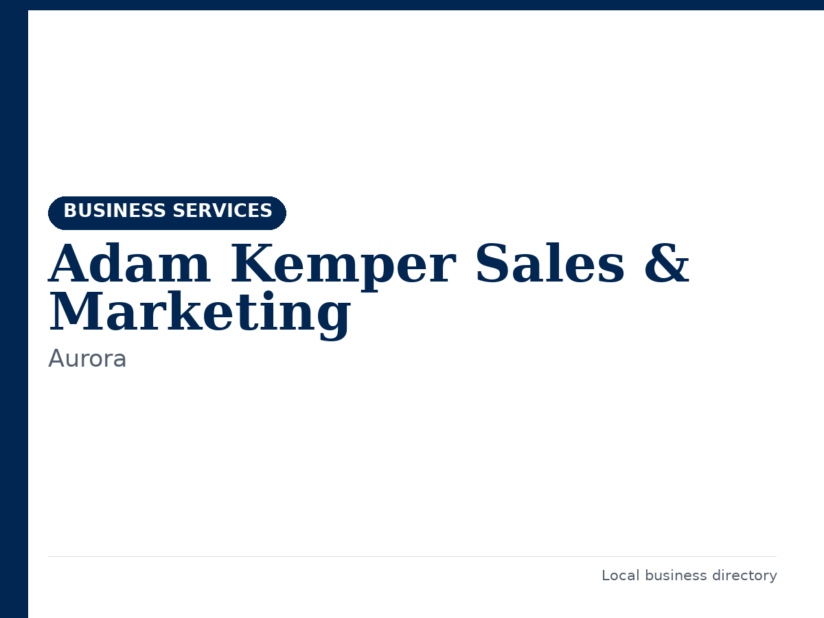 Adam Kemper Sales & Marketing