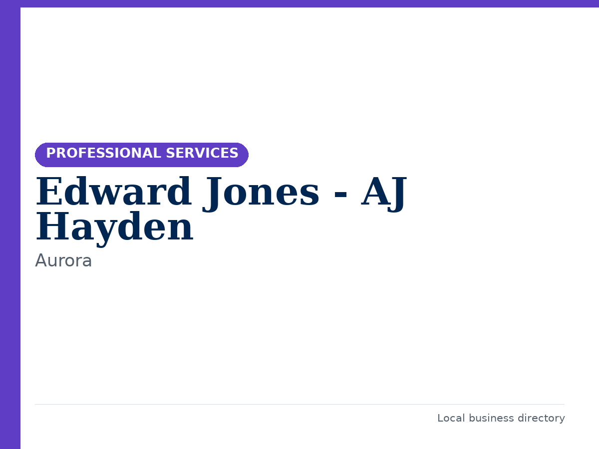 Edward Jones - AJ Hayden