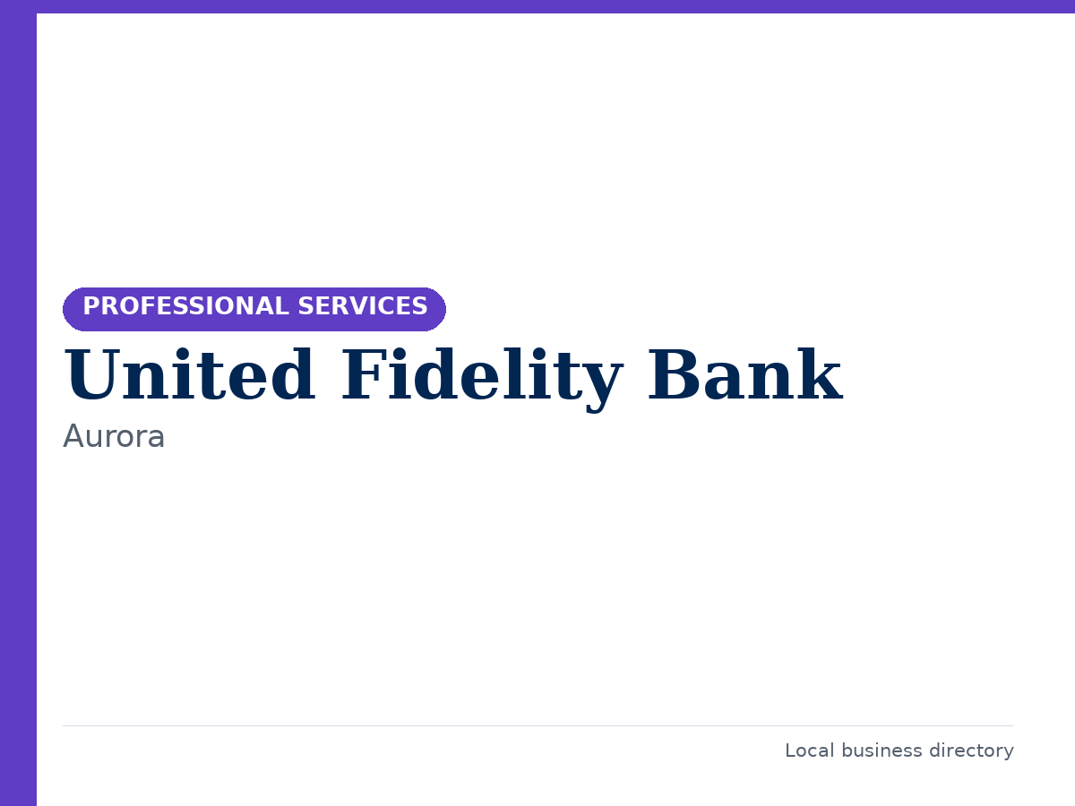 United Fidelity Bank