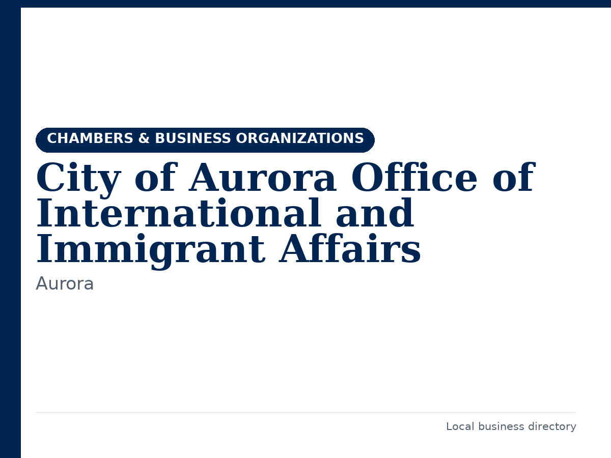 City of Aurora Office of International and Immigrant Affairs